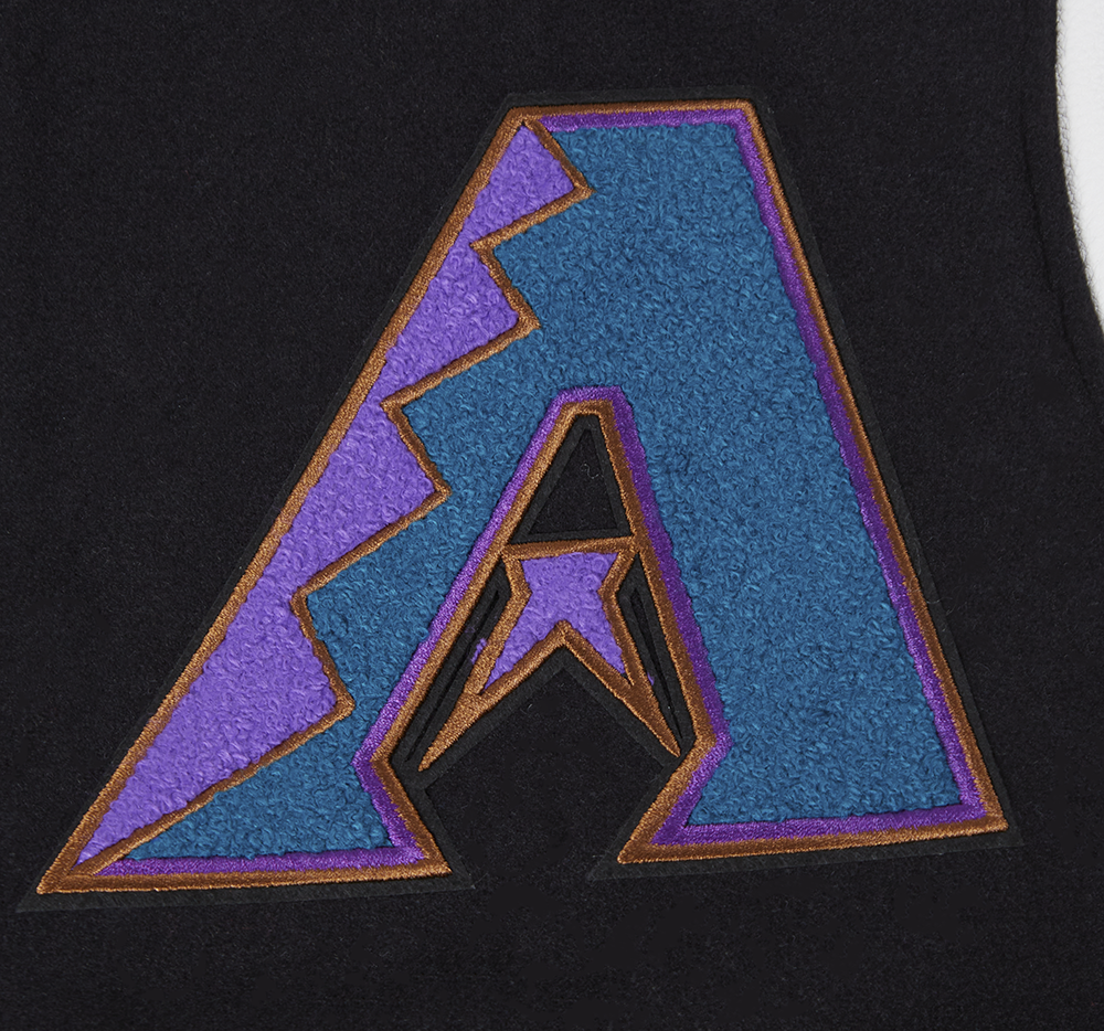 MLB ARIZONA DIAMONDBACKS RETRO CLASSICS BLOUSON COLLÉGIAL POUR HOMME (NOIR/BLANC)