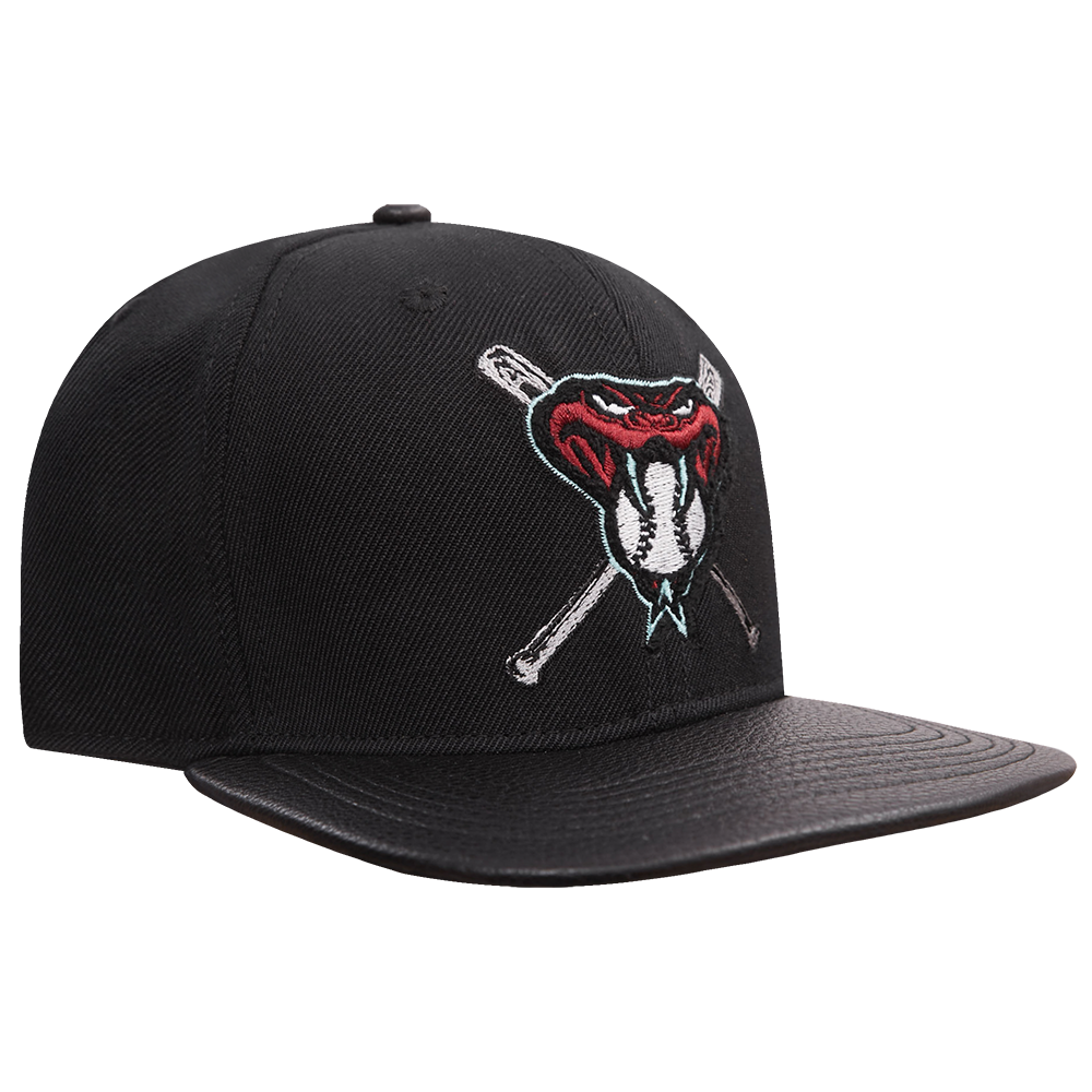MLB ARIZONA DIAMONDBACKS MASHUP UNISEX WOOL LEATHER STRAPBACK HAT (BLACK)