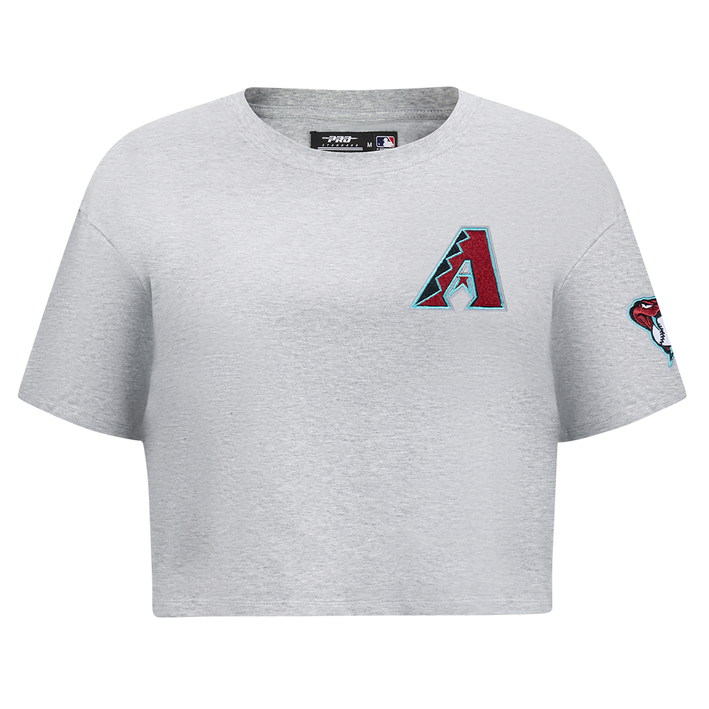 MLB ARIZONA DIAMONDBACKS CLASSIC T-SHIRT EN JERSEY SIMPLE À COUPE CARRÉE POUR FEMME (GRIS CHINÉ)