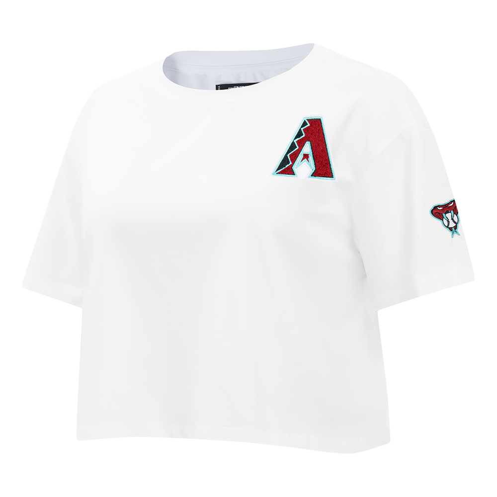 MLB ARIZONA DIAMONDBACKS CLASSIC T-SHIRT EN JERSEY SIMPLE À COUPE CARRÉE POUR FEMME (BLANC)