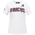MLB ARIZONA DIAMONDBACKS CLASSIC HAUT AJUSTÉ EN JERSEY SIMPLE À MANCHES COURTES POUR FEMME (BLANC)