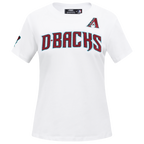MLB ARIZONA DIAMONDBACKS CLASSIC HAUT AJUSTÉ EN JERSEY SIMPLE À MANCHES COURTES POUR FEMME (BLANC)
