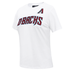MLB ARIZONA DIAMONDBACKS CLASSIC HAUT AJUSTÉ EN JERSEY SIMPLE À MANCHES COURTES POUR FEMME (BLANC)