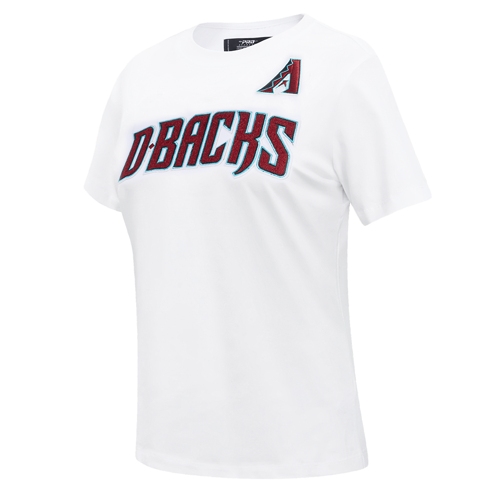 MLB ARIZONA DIAMONDBACKS CLASSIC SHORT SLEEVE WOMEN'S SINGLE JERSEY SLIM FIT TOP (WHITE)