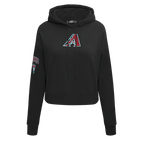 MLB ARIZONA DIAMONDBACKS CLASSIC CHANDAIL À CAPUCHON COURT EN MOLLETON POUR FEMME (NOIR)
