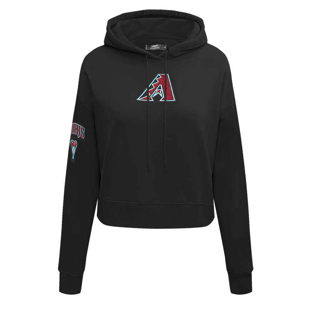 MLB ARIZONA DIAMONDBACKS CLASSIC CHANDAIL À CAPUCHON COURT EN MOLLETON POUR FEMME (NOIR)