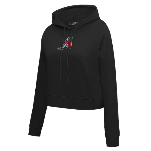MLB ARIZONA DIAMONDBACKS CLASSIC CHANDAIL À CAPUCHON COURT EN MOLLETON POUR FEMME (NOIR)