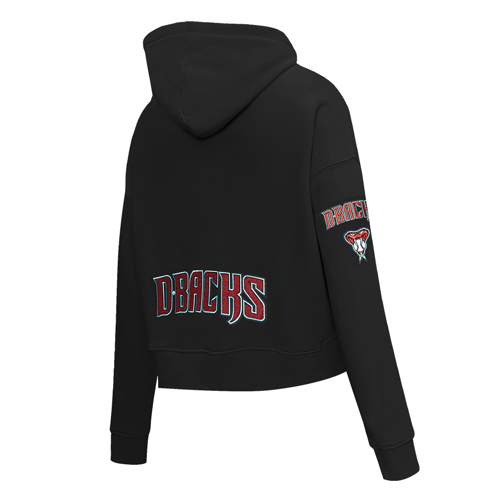 MLB ARIZONA DIAMONDBACKS CLASSIC CHANDAIL À CAPUCHON COURT EN MOLLETON POUR FEMME (NOIR)