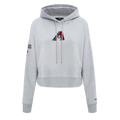 MLB ARIZONA DIAMONDBACKS CLASSIC CHANDAIL À CAPUCHON COURT EN MOLLETON POUR FEMME (GRIS CHINÉ)