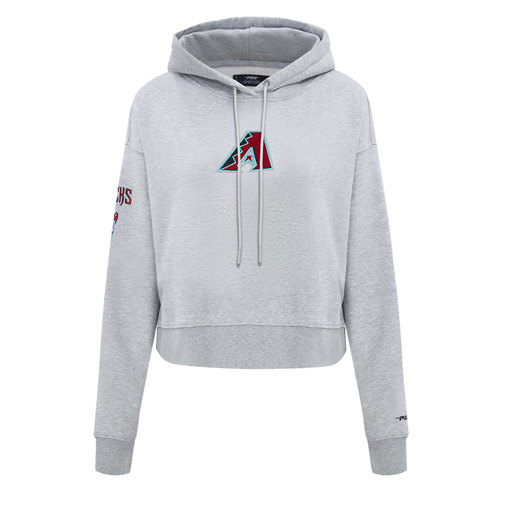 MLB ARIZONA DIAMONDBACKS CLASSIC CHANDAIL À CAPUCHON COURT EN MOLLETON POUR FEMME (GRIS CHINÉ)