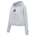 MLB ARIZONA DIAMONDBACKS CLASSIC CHANDAIL À CAPUCHON COURT EN MOLLETON POUR FEMME (GRIS CHINÉ)