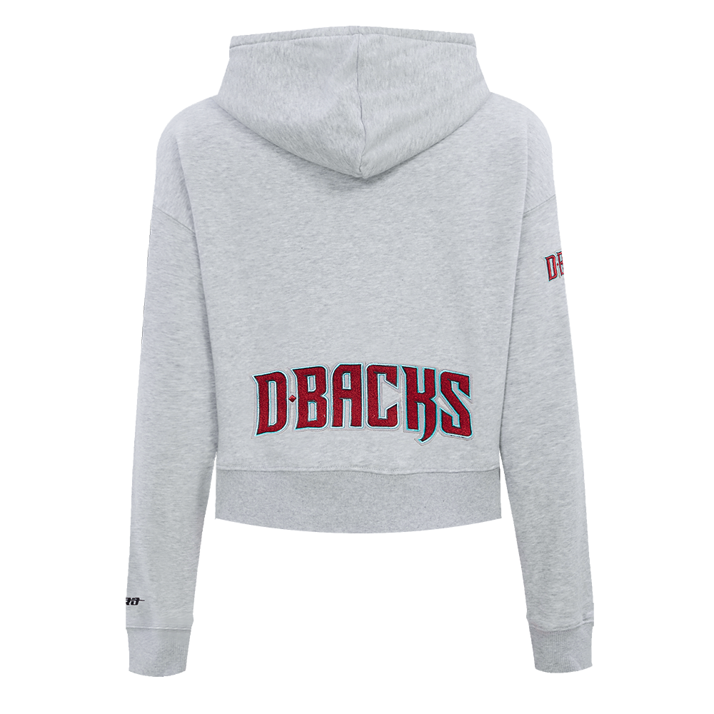 MLB ARIZONA DIAMONDBACKS CLASSIC CHANDAIL À CAPUCHON COURT EN MOLLETON POUR FEMME (GRIS CHINÉ)