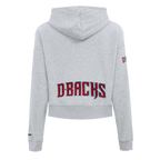 MLB ARIZONA DIAMONDBACKS CLASSIC CHANDAIL À CAPUCHON COURT EN MOLLETON POUR FEMME (GRIS CHINÉ)