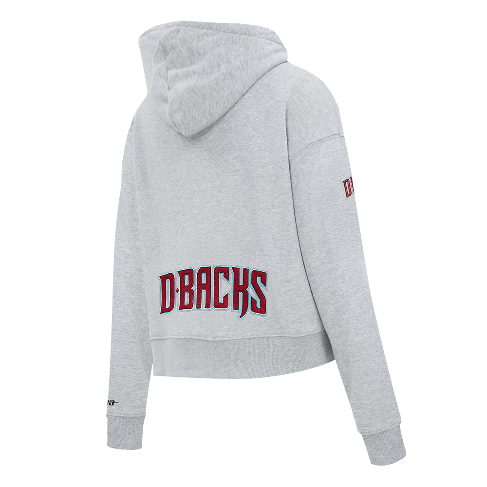 MLB ARIZONA DIAMONDBACKS CLASSIC CHANDAIL À CAPUCHON COURT EN MOLLETON POUR FEMME (GRIS CHINÉ)
