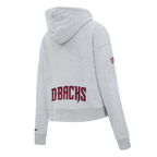 MLB ARIZONA DIAMONDBACKS CLASSIC CHANDAIL À CAPUCHON COURT EN MOLLETON POUR FEMME (GRIS CHINÉ)