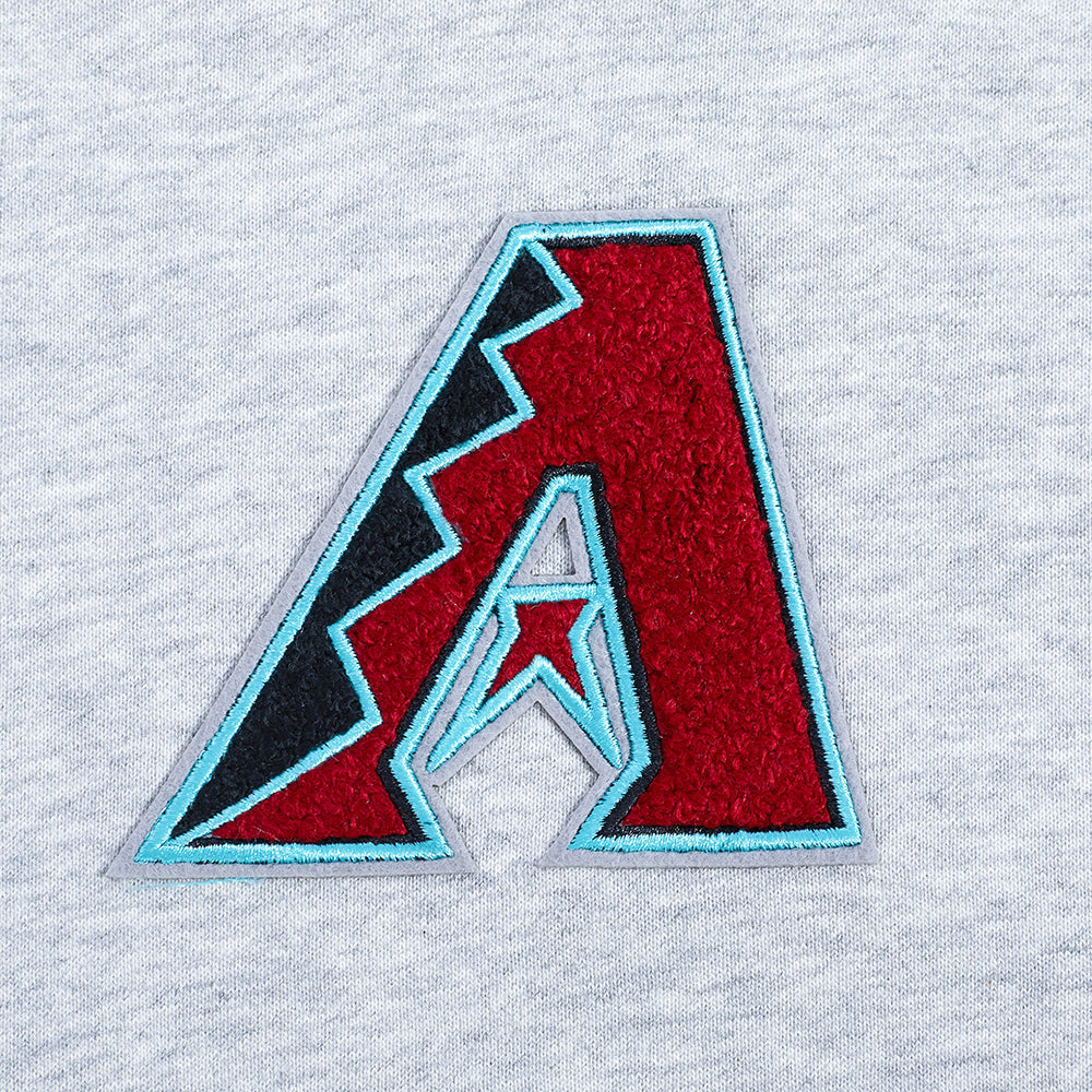 MLB ARIZONA DIAMONDBACKS CLASSIC CHANDAIL À CAPUCHON COURT EN MOLLETON POUR FEMME (GRIS CHINÉ)