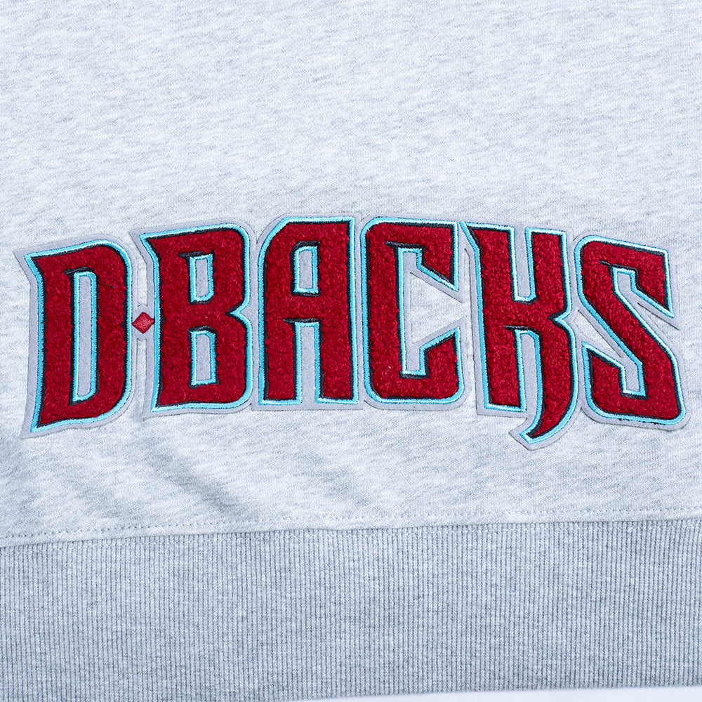 MLB ARIZONA DIAMONDBACKS CLASSIC CHANDAIL À CAPUCHON COURT EN MOLLETON POUR FEMME (GRIS CHINÉ)