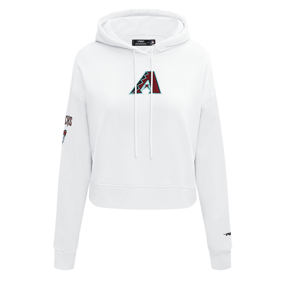 MLB ARIZONA DIAMONDBACKS CLASSIC CHANDAIL À CAPUCHON COURT EN MOLLETON POUR FEMME (BLANC)