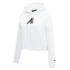 MLB ARIZONA DIAMONDBACKS CLASSIC WOMEN'S CROPPED FLEECE PULLOVER HOODIE (WHITE)