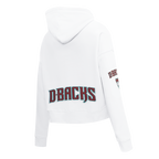 MLB ARIZONA DIAMONDBACKS CLASSIC WOMEN'S CROPPED FLEECE PULLOVER HOODIE (WHITE)