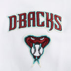 MLB ARIZONA DIAMONDBACKS CLASSIC WOMEN'S CROPPED FLEECE PULLOVER HOODIE (WHITE)
