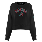 MLB ARIZONA DIAMONDBACKS CLASSIC CHANDAIL À COL ROND EN MOLLETON POUR FEMME (NOIR)