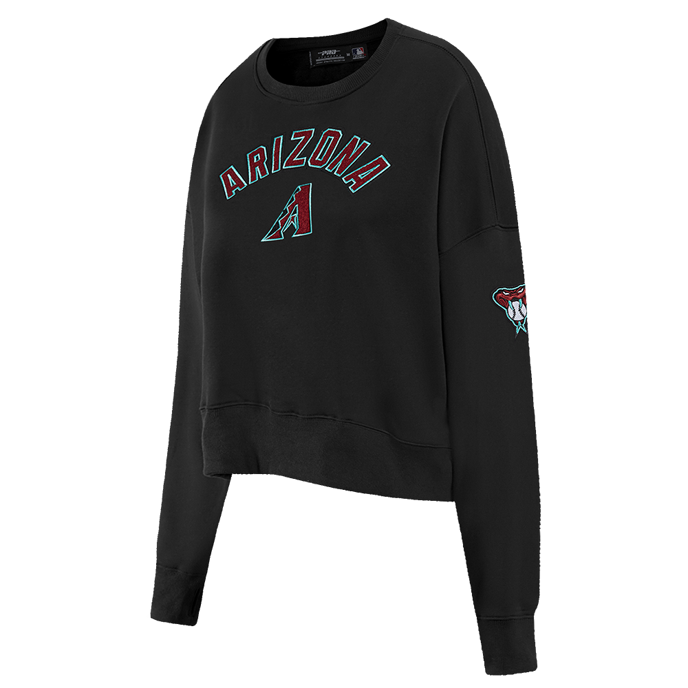 MLB ARIZONA DIAMONDBACKS CLASSIC CHANDAIL À COL ROND EN MOLLETON POUR FEMME (NOIR)