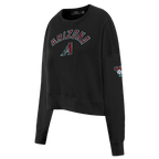 MLB ARIZONA DIAMONDBACKS CLASSIC CHANDAIL À COL ROND EN MOLLETON POUR FEMME (NOIR)