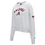 MLB ARIZONA DIAMONDBACKS CLASSIC CHANDAIL À COL ROND EN MOLLETON POUR FEMME (GRIS CHINÉ)