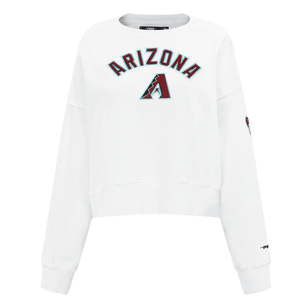 MLB ARIZONA DIAMONDBACKS CLASSIC CHANDAIL À COL ROND EN MOLLETON POUR FEMME (BLANC)