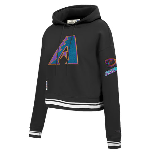 MLB ARIZONA DIAMONDBACKS RETRO CLASSIC CHANDAIL À CAPUCHON COURT CÔTELÉ POUR FEMME (NOIR)