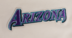 MLB ARIZONA DIAMONDBACKS RETRO CLASSIC WOMEN'S RIB CROPPED PULLOVER HOODIE (EGGSHELL/ PURPLE)
