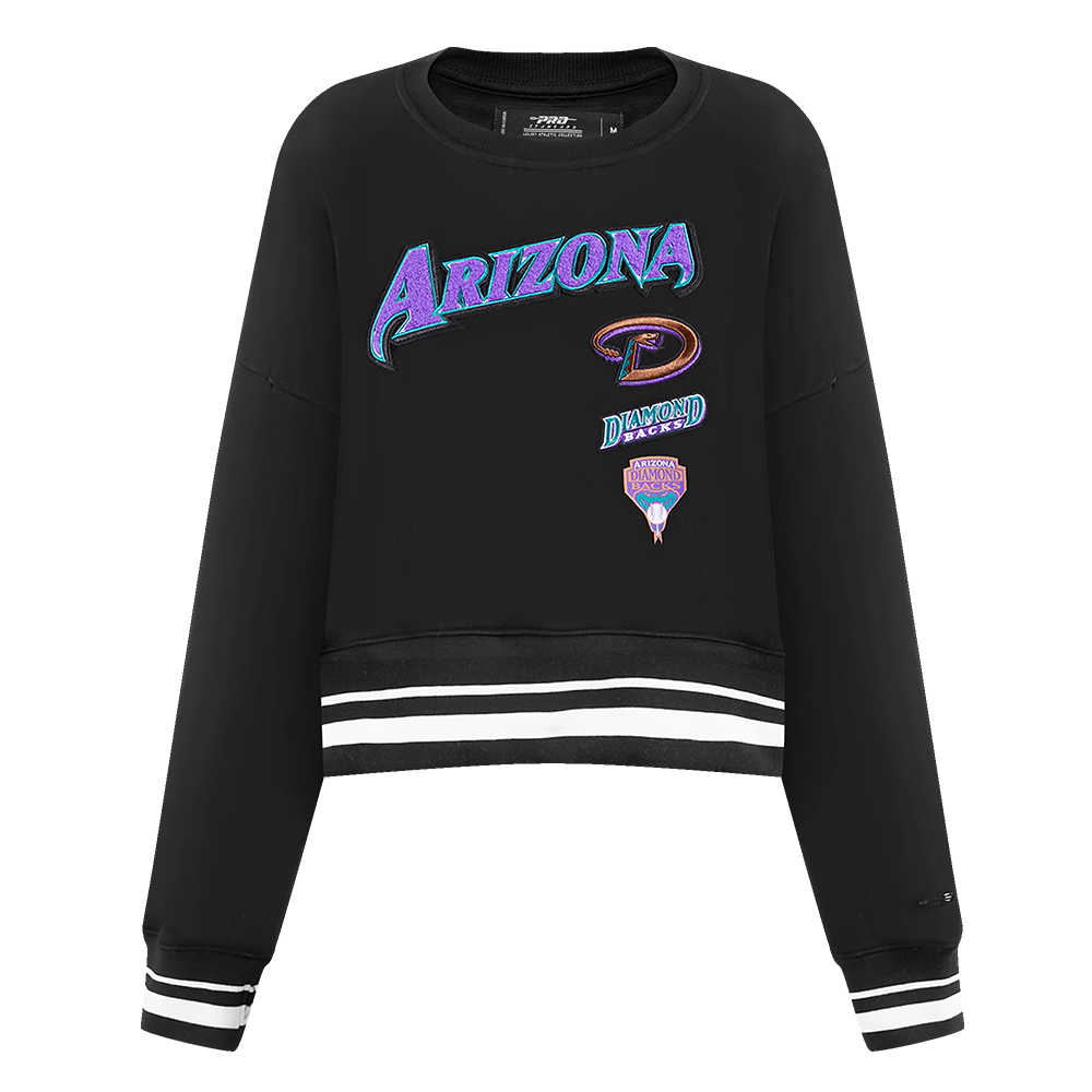 MLB ARIZONA DIAMONDBACKS RETRO CLASSIC WOMEN'S RIB CREWNECK (BLACK)