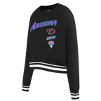 MLB ARIZONA DIAMONDBACKS RETRO CLASSIC WOMEN'S RIB CREWNECK (BLACK)