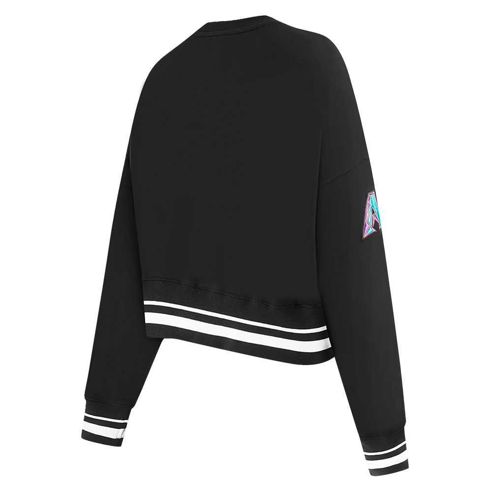 MLB ARIZONA DIAMONDBACKS RETRO CLASSIC WOMEN'S RIB CREWNECK (BLACK)