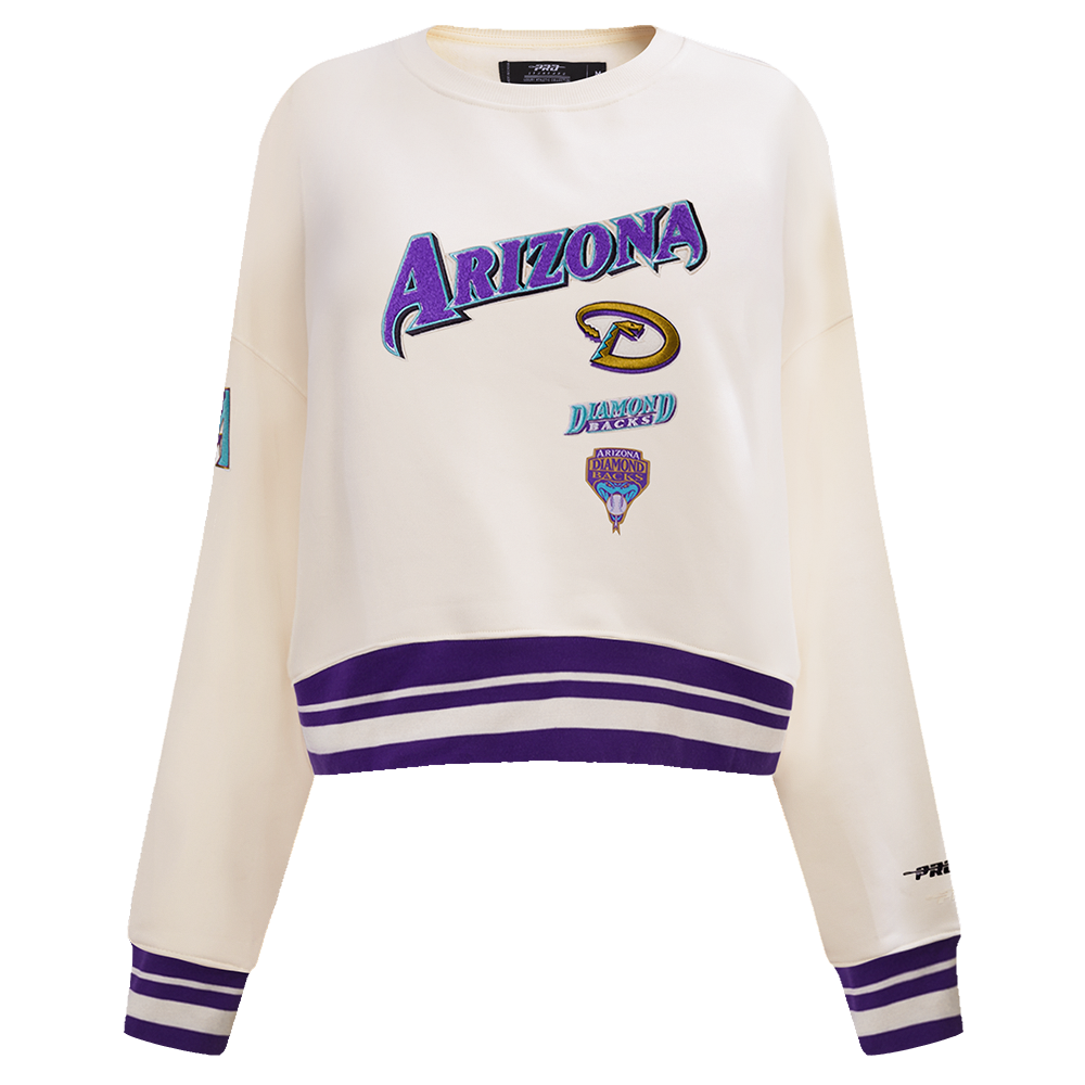 MLB ARIZONA DIAMONDBACKS RETRO CLASSIC CHANDAIL À COL ROND CÔTELÉ POUR FEMME (COQUILLE D'ŒUF/VIOLET)
