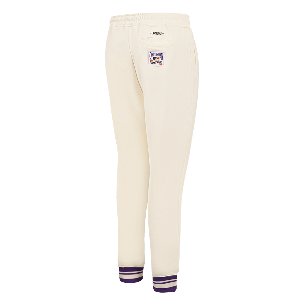 MLB ARIZONA DIAMONDBACKS RETRO CLASSIC WOMEN'S RIB SWEATPANT (EGGSHELL/ PURPLE)