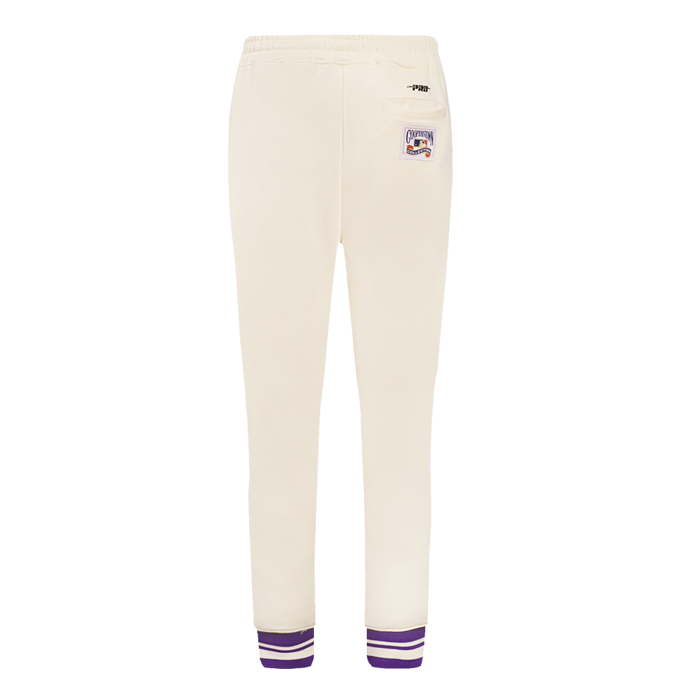 MLB ARIZONA DIAMONDBACKS RETRO CLASSIC WOMEN'S RIB SWEATPANT (EGGSHELL/ PURPLE)