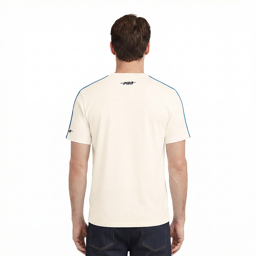 MLB BROOKLYN DODGERS RETRO CLASSICS HAUT EN JERSEY SIMPLE À BANDES POUR HOMME (COQUILLE D'ŒUF/BLEU ROYAL)