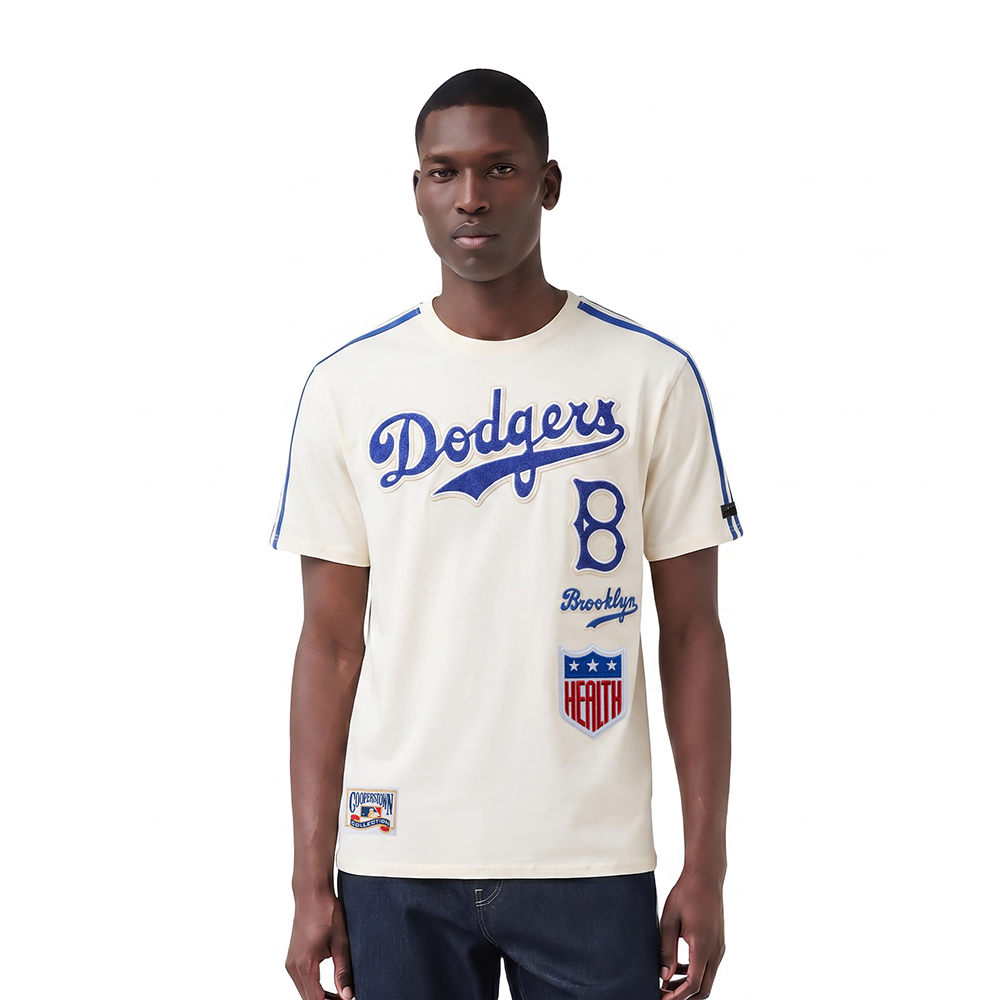 MLB BROOKLYN DODGERS RETRO CLASSIC MEN'S STRIPED TOP (EGGSHELL/ ROYAL BLUE)