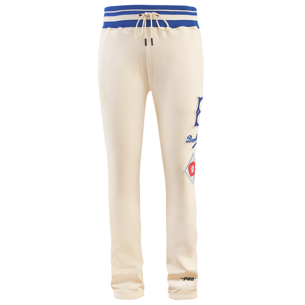 MLB BROOKLYN DODGERS RETRO CLASSIC MEN'S SWEATPANT (EGGSHELL/ ROYAL BLUE)