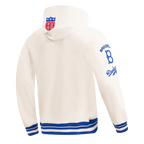 MLB BROOKLYN DODGERS RETRO CLASSICS MEN'S RIB FLC PO HOODIE (EGGSHELL/ROYAL BLUE)