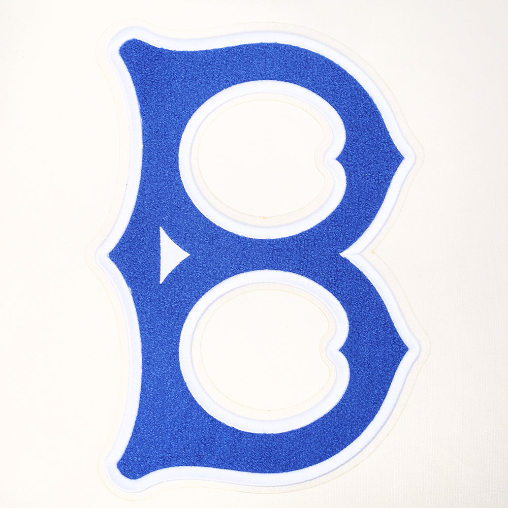 MLB BROOKLYN DODGERS RETRO CLASSICS MEN'S RIB FLC PO HOODIE (EGGSHELL/ROYAL BLUE)