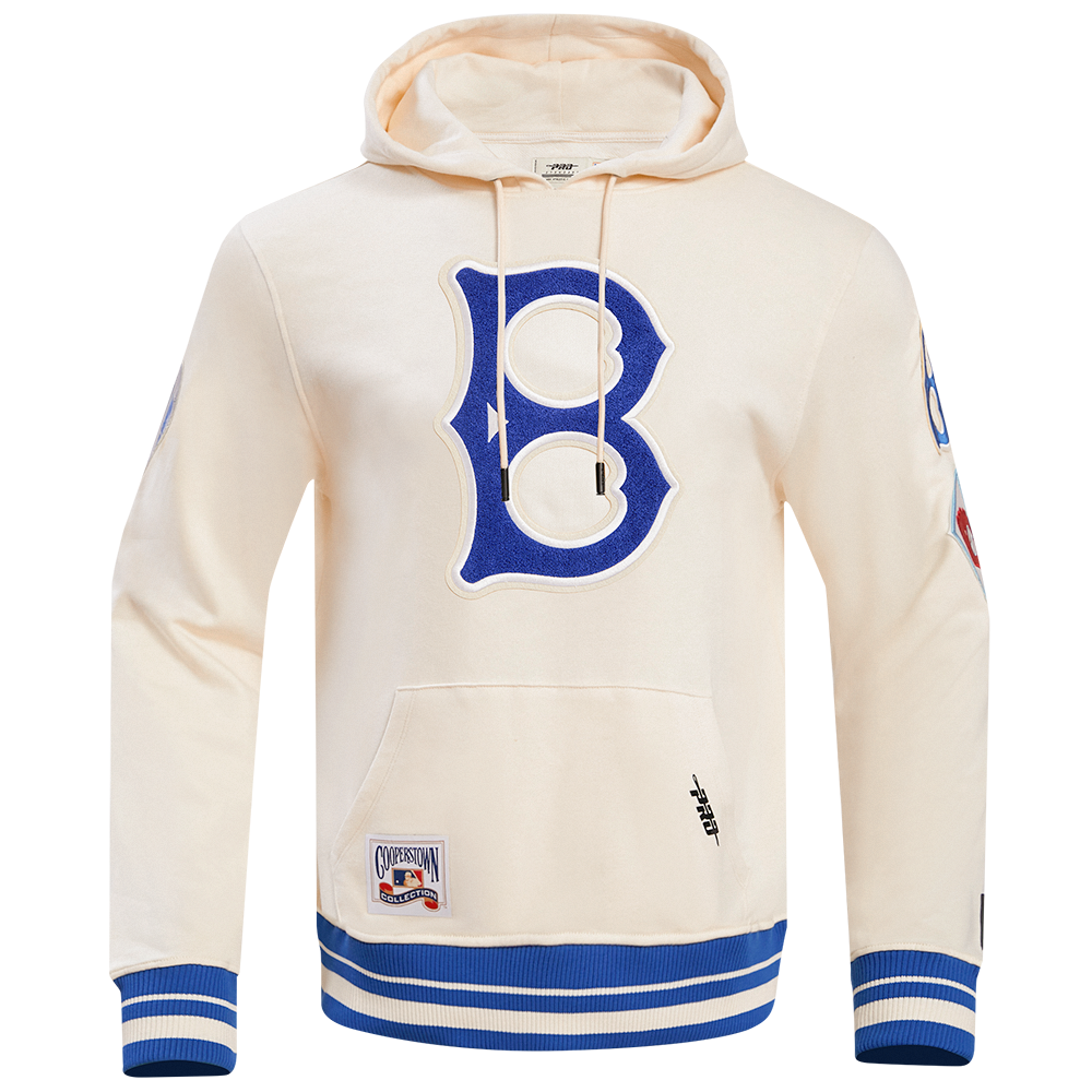 MLB BROOKLYN DODGERS RETRO CLASSIC CHANDAIL À CAPUCHON POUR HOMME (COQUILLE D'ŒUF/BLEU ROYAL)