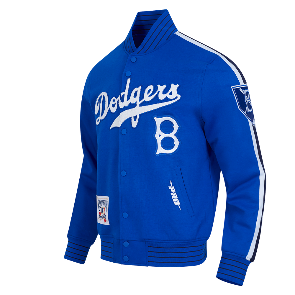 MLB BROOKLYN DODGERS PRO GAME DAY JACKET BLOUSON POUR HOMME (BLEU ROYAL/BLANC/MARINE MINUIT)