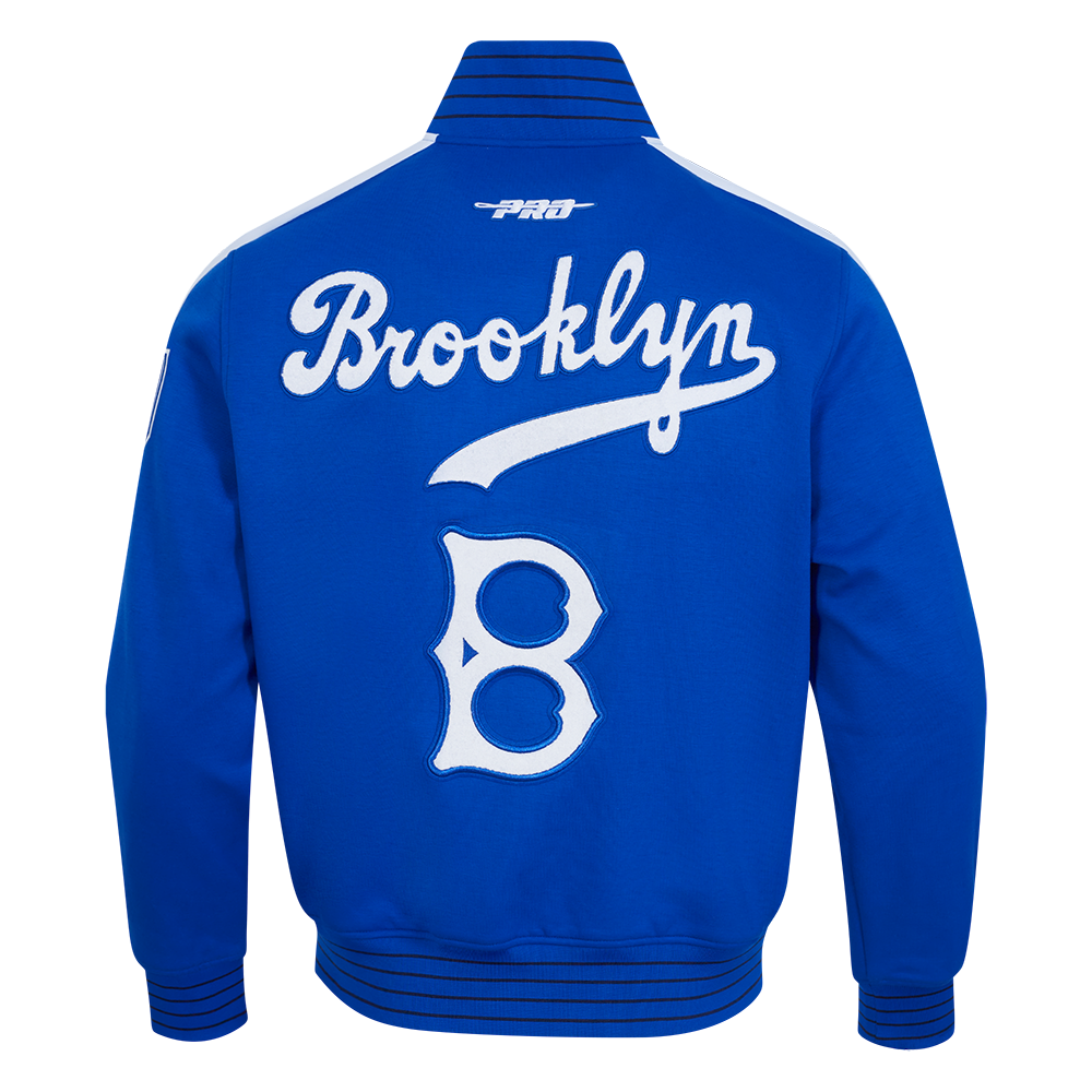 MLB BROOKLYN DODGERS PRO GAME DAY JACKET BLOUSON POUR HOMME (BLEU ROYAL/BLANC/MARINE MINUIT)