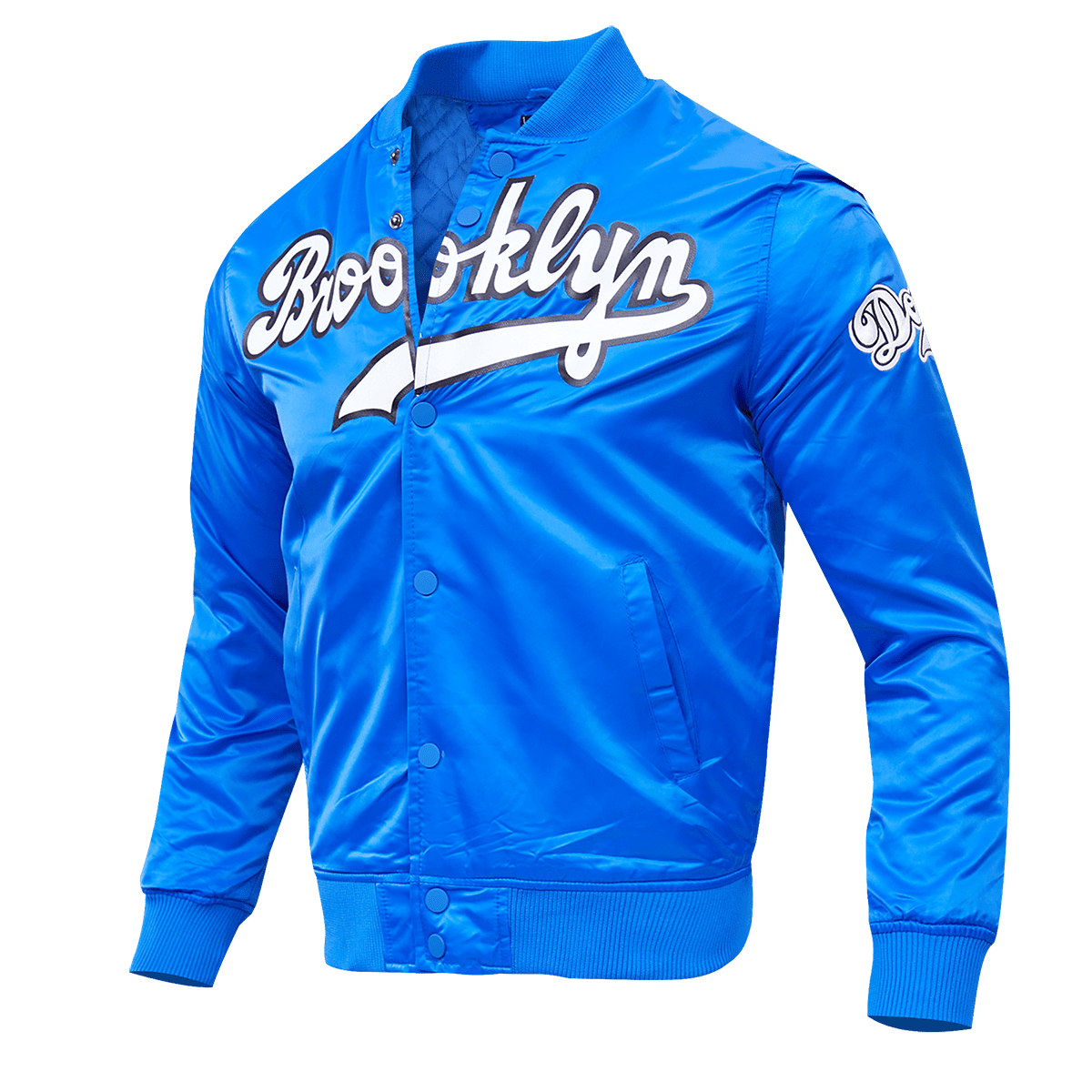 MLB BROOKLYN DODGERS BIG LOGO MEN'S SATIN JACKET (ROYAL BLUE)