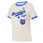 MLB BROOKLYN DODGERS RETRO CASCADE HAUT À BORDURES CONTRASTANTES POUR FEMME (COQUILLE D'ŒUF/BLEU ROYAL)