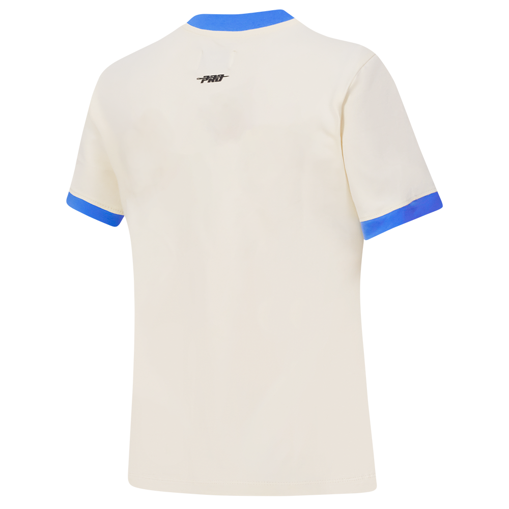 MLB BROOKLYN DODGERS RETRO CASCADE HAUT À BORDURES CONTRASTANTES POUR FEMME (COQUILLE D'ŒUF/BLEU ROYAL)