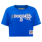MLB BROOKLYN DODGERS RETRO ELEVATION WOMEN'S SINGLE JERSEY BOXY TOP (ROYAL BLUE)